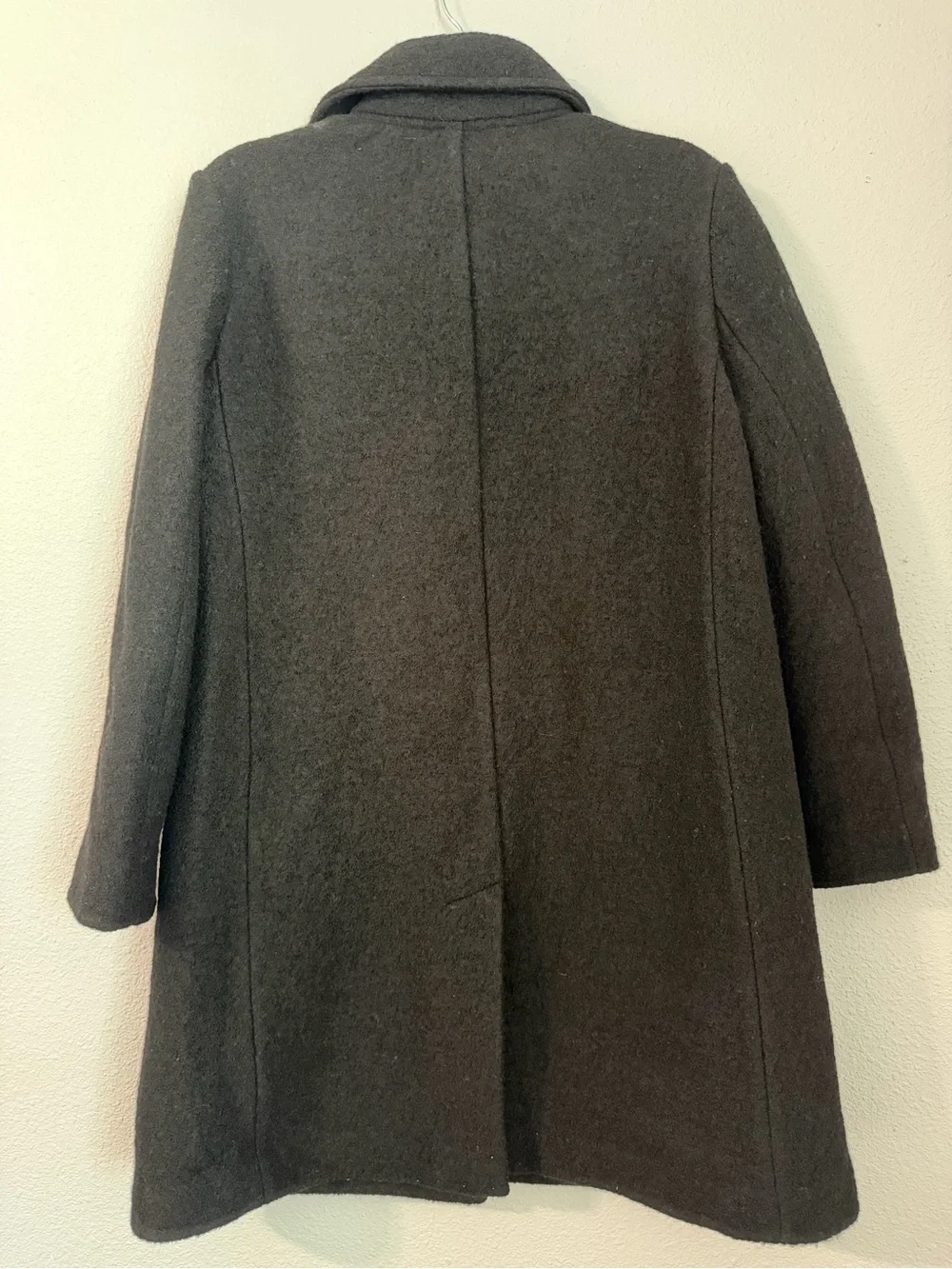 J.Crew Petite Car Coat Italian Boiled Wool Black 100% Wool 6P